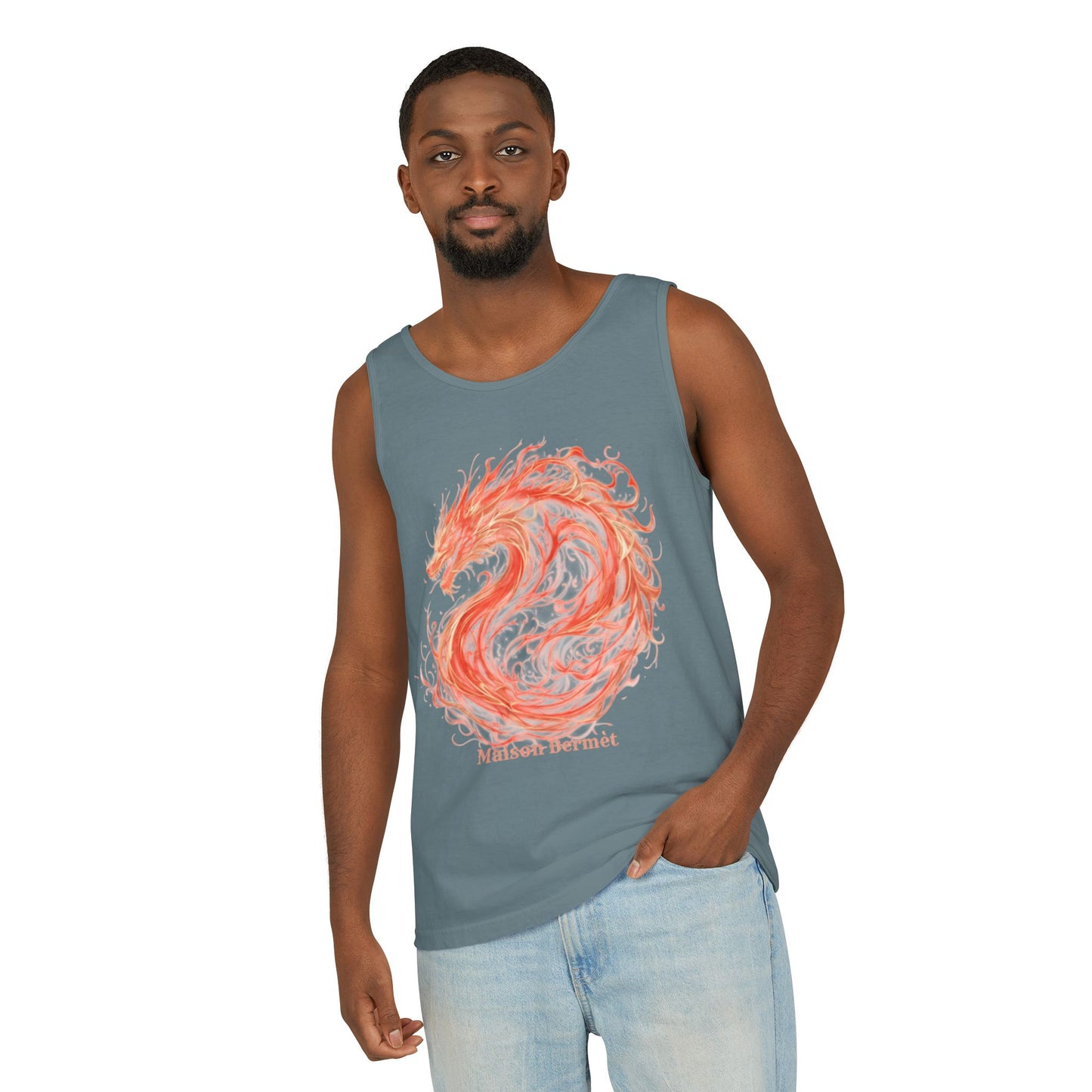 Men’s Dragon Graphic Tank Top - Summer Vibes & Festival Ready