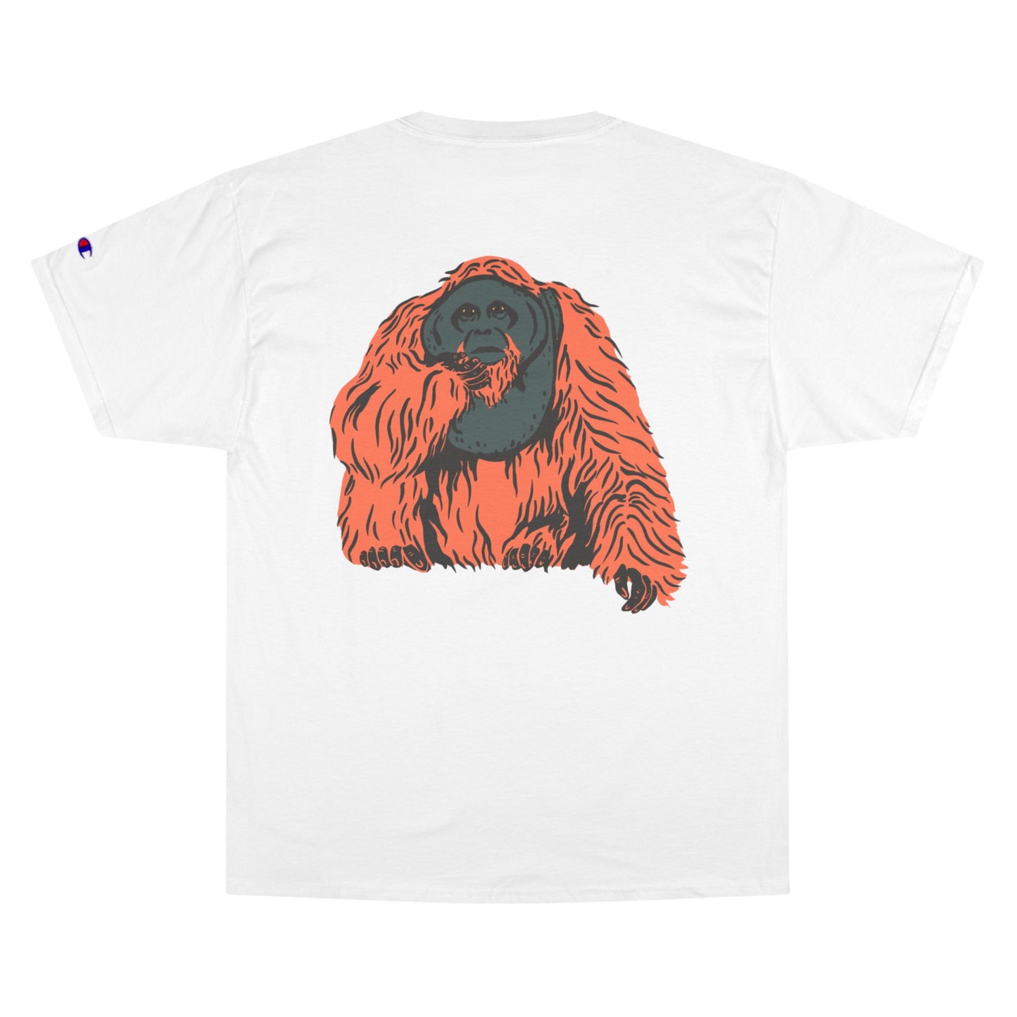 Playful Champion T-Shirt with Fun Orangutan Design - Casual Animal Lover’s Tee