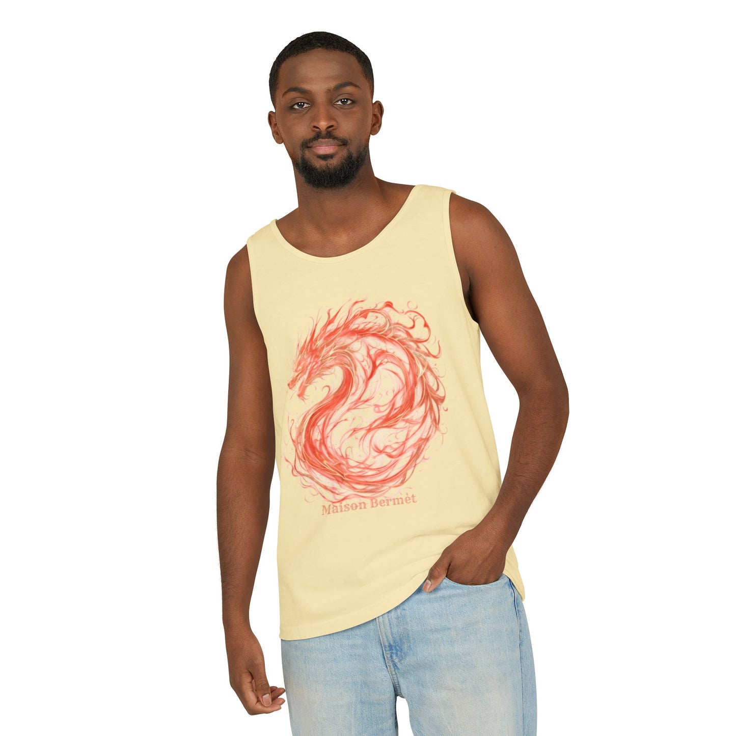 Men’s Dragon Graphic Tank Top - Summer Vibes & Festival Ready