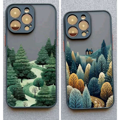 Forest Snow Green Phone Case - Advanced Protection for iPhone with Snowy Forest Design