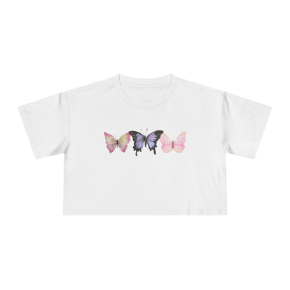 Women’s Crop Tee - Butterflies - Playful Summer Style