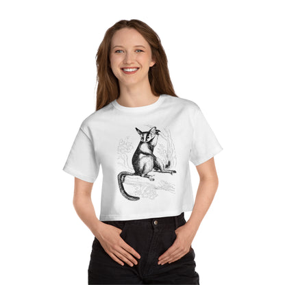 Vintage Inspired Cat Graphic Cropped T-Shirt for Women - Retro Chic Style