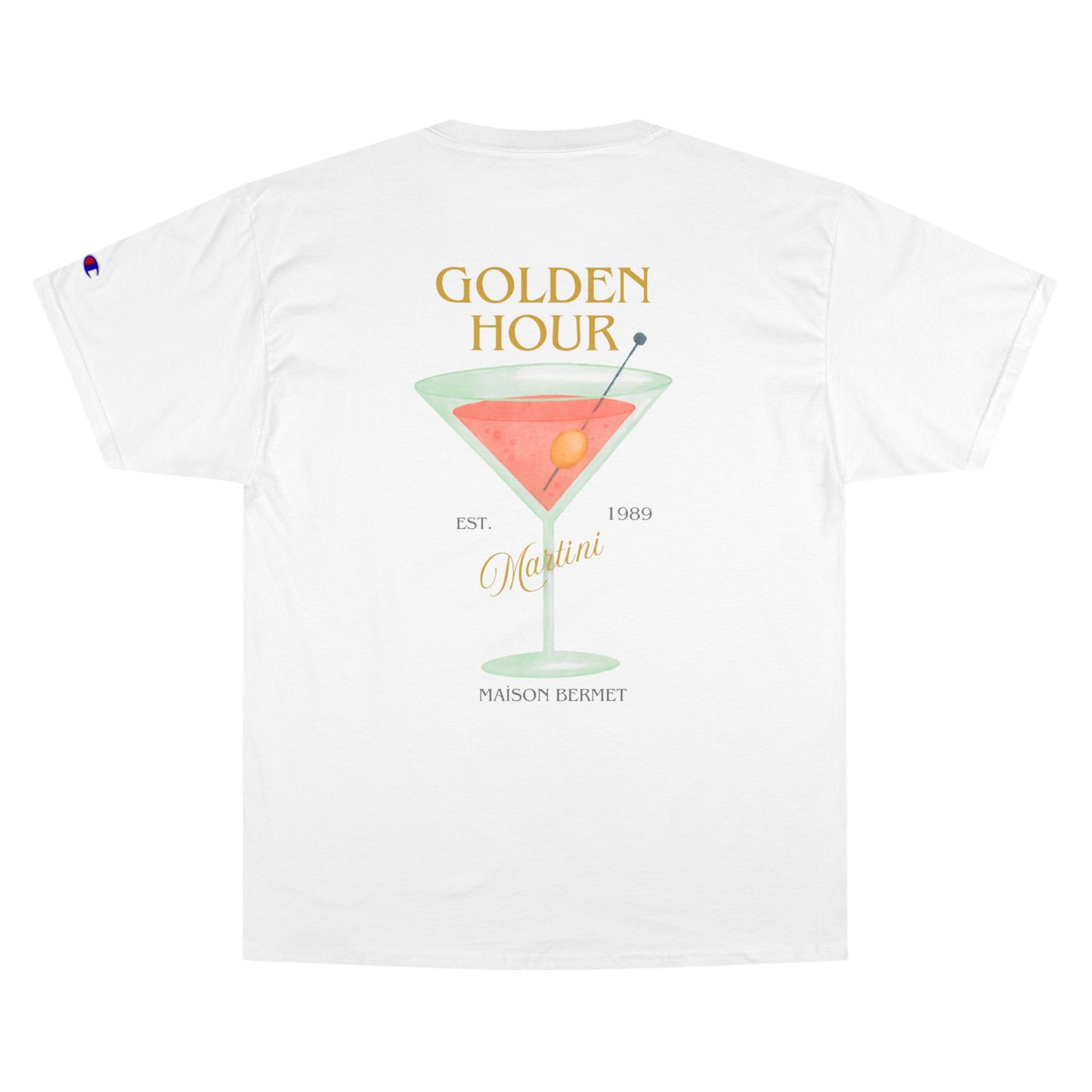 Golden Hour Martini Champion T-Shirt - Stylish Cocktail Vibes