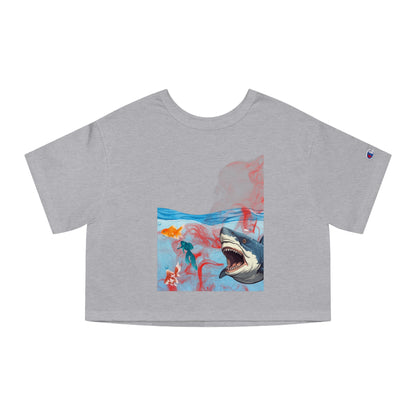 Champion Women’s Cropped T-Shirt - Shark & Ocean Design