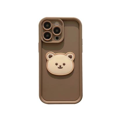 Cartoon Bear Soft Silicone Phone Case Protector for iPhone - Cute and Durable Protection