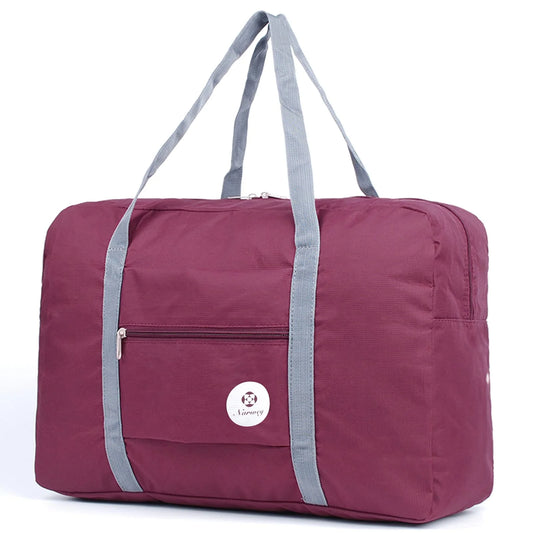 for Spirit Airlines Foldable Travel Duffel Bag Tote Carry on Luggage Sport Duffle Weekender Overnight for Women and Girls （Wine Red）