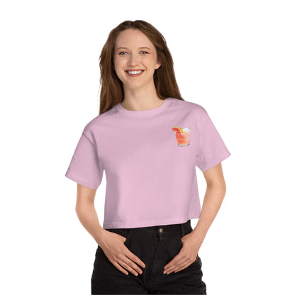 Cropped Cocktail Tee - 'The Manhattan' Drink Design - Women’s Summer Style