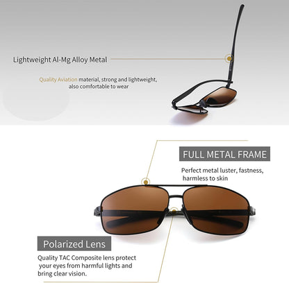 Ultra Lightweight Polarized Sunglasses – Rectangular UV400 Protection Shades