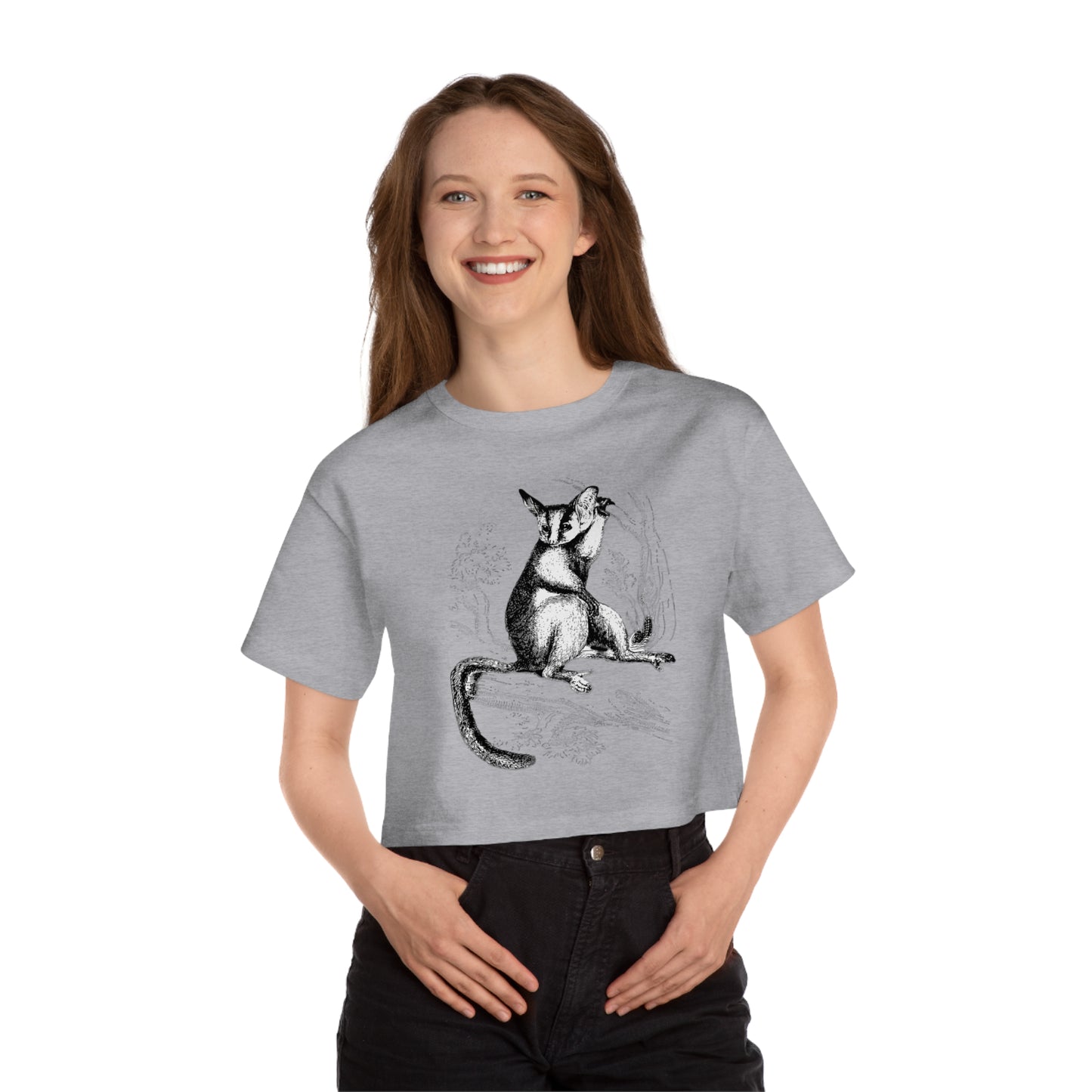 Vintage Inspired Cat Graphic Cropped T-Shirt for Women - Retro Chic Style