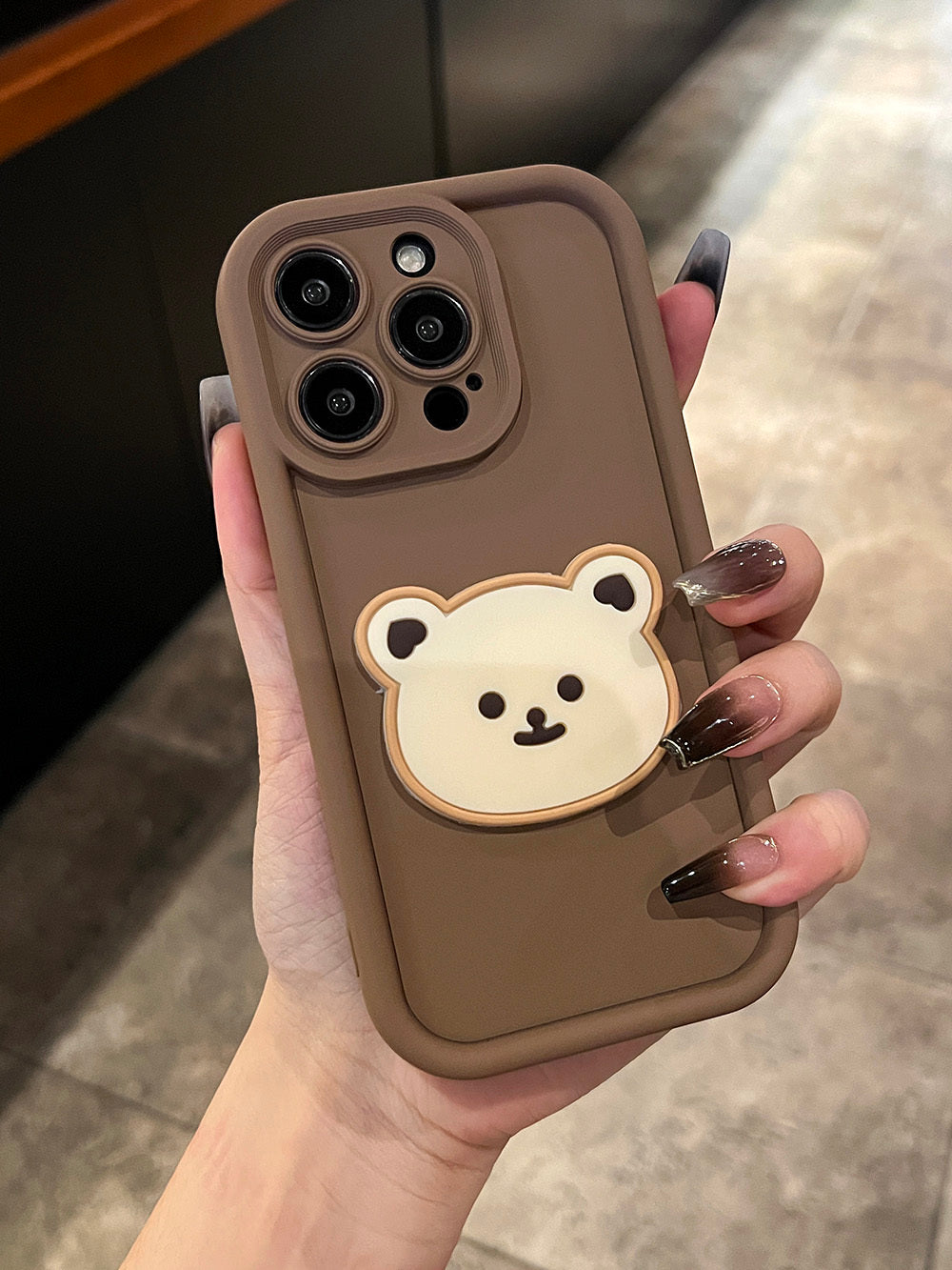 Cartoon Bear Soft Silicone Phone Case Protector for iPhone - Cute and Durable Protection