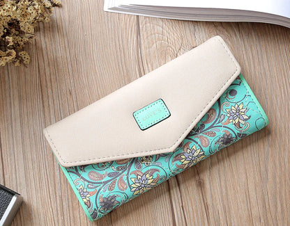 "Fashion Women's Leather Envelope Clutch Wallet – Long Card Holder Handbag"