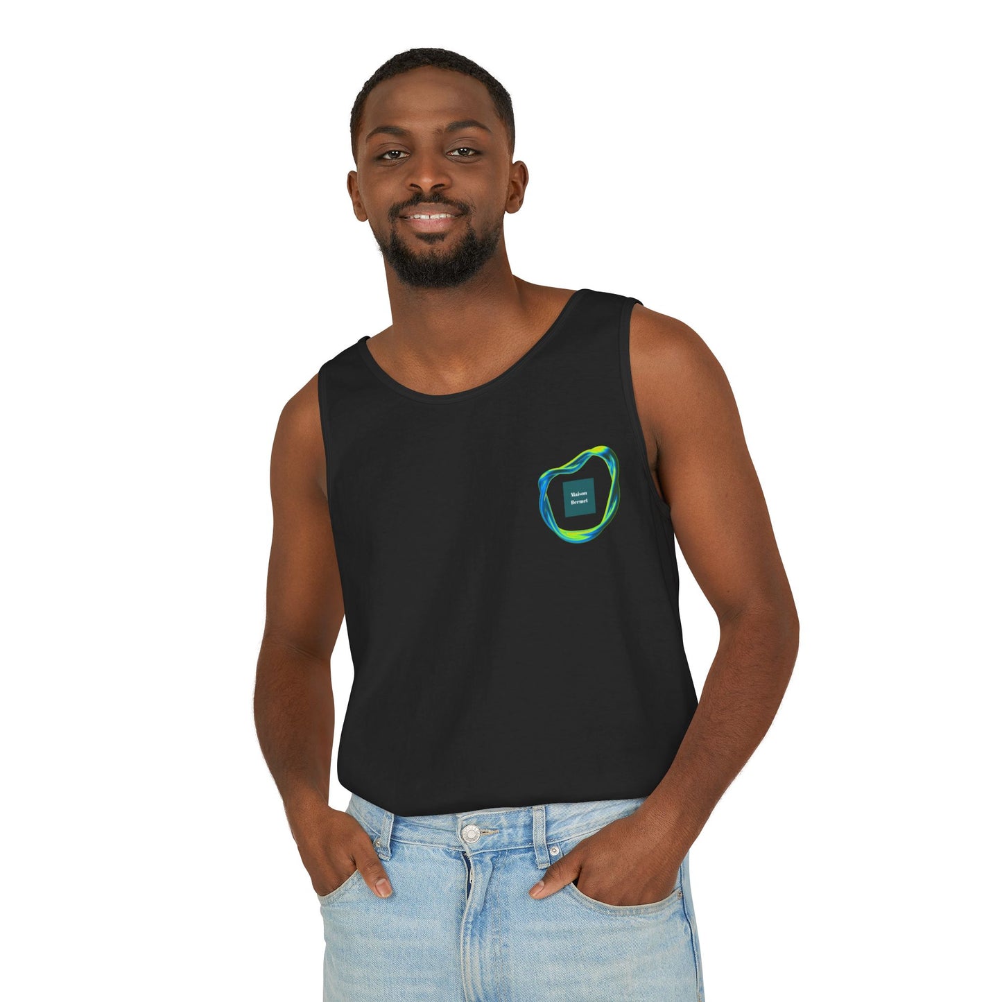 Men’s Vibrant Tank Top - Colorful Art Design for Summer Style