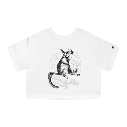 Vintage Inspired Cat Graphic Cropped T-Shirt for Women - Retro Chic Style