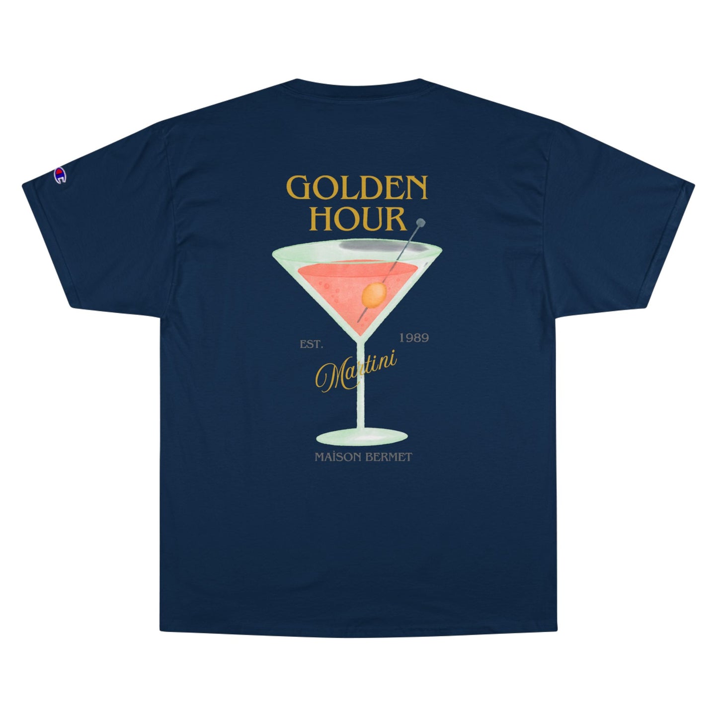 Golden Hour Martini Champion T-Shirt - Stylish Cocktail Vibes