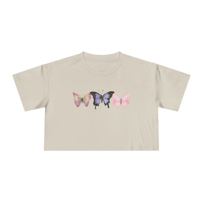 Women’s Crop Tee - Butterflies - Playful Summer Style