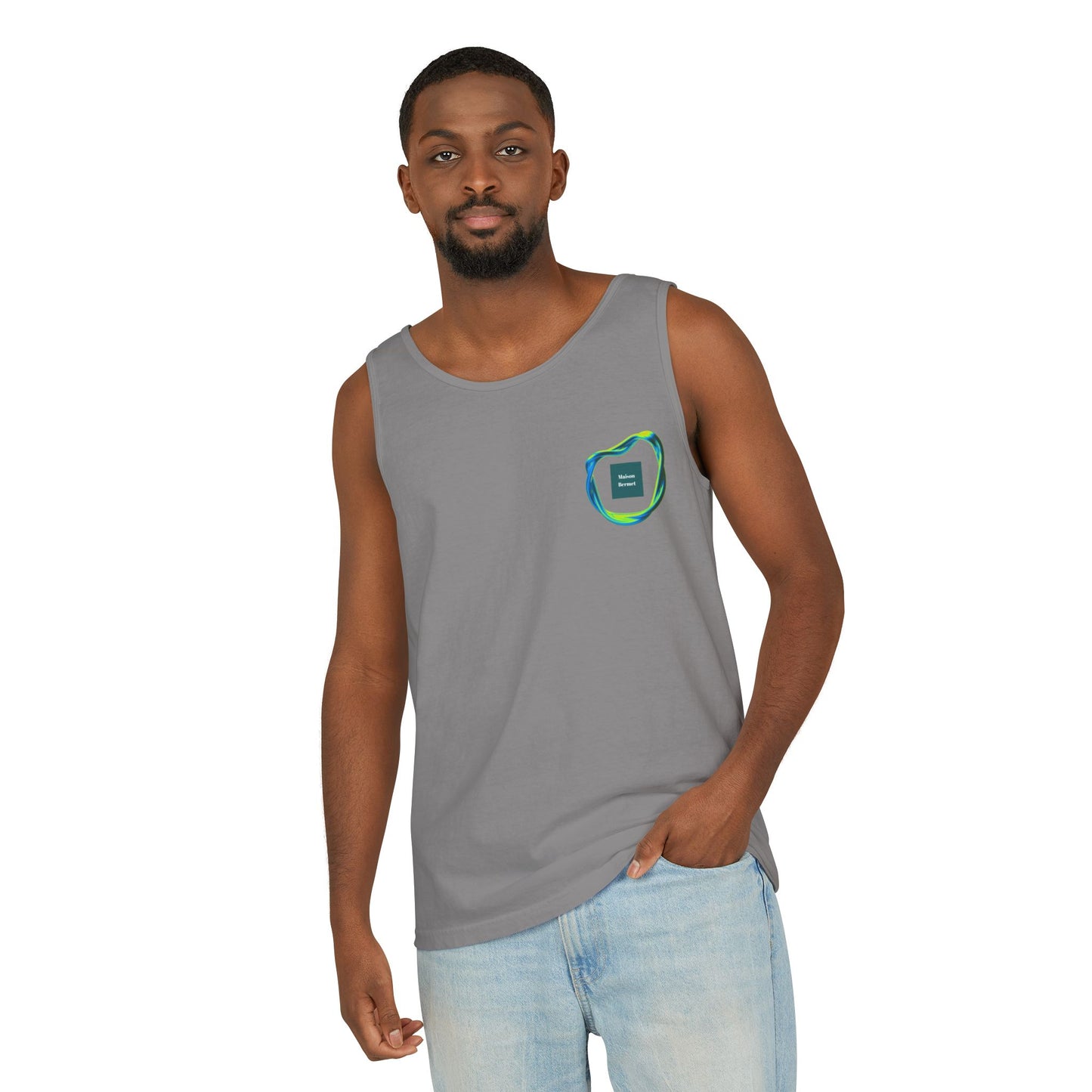 Men’s Vibrant Tank Top - Colorful Art Design for Summer Style