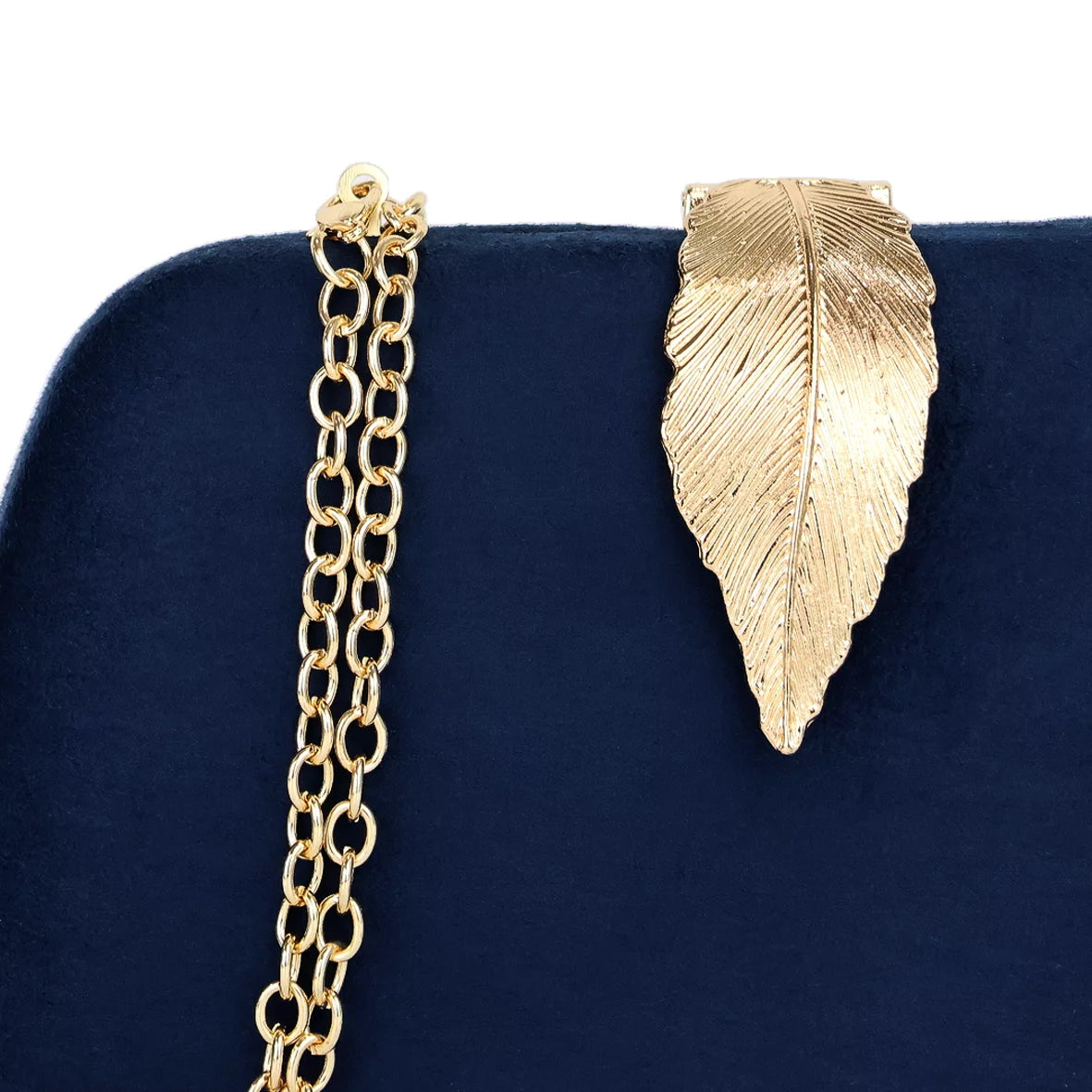 "Women's Faux Suede Solid Clutch Handbag – Navy Blue"