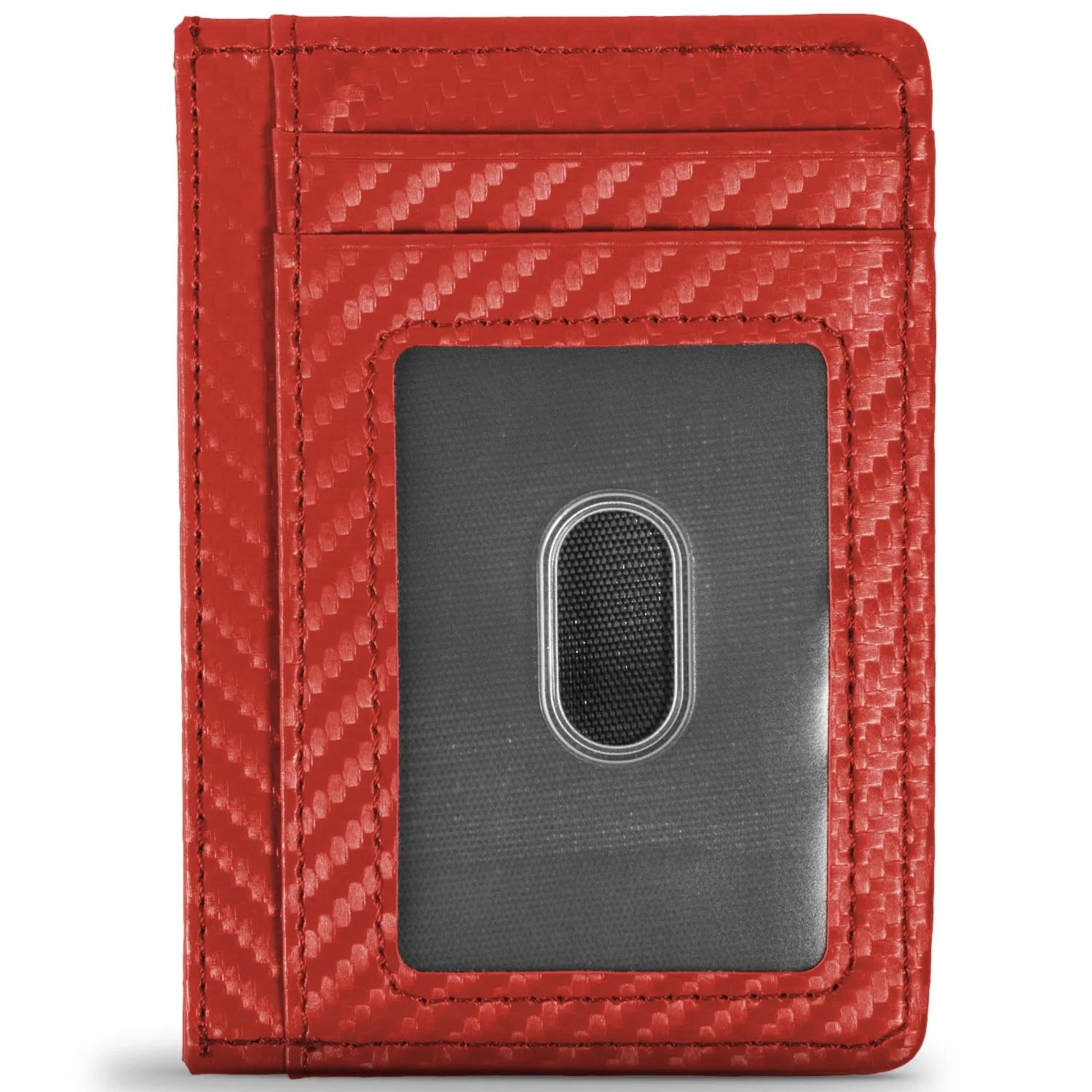 Slim RFID Blocking Wallet – Vegan Leather Credit Card Holder for Men, Red