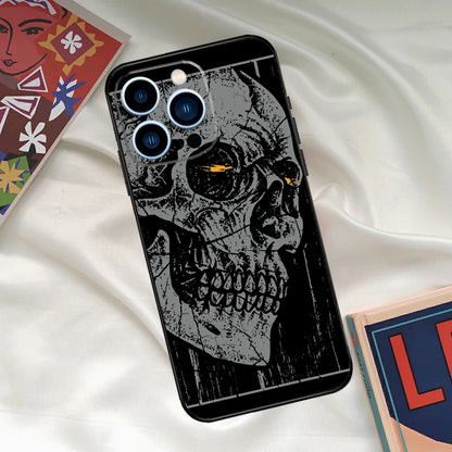 Cool Ghost Skull Face Phone Case - Durable, Shockproof, Stylish iPhone Case for Protection