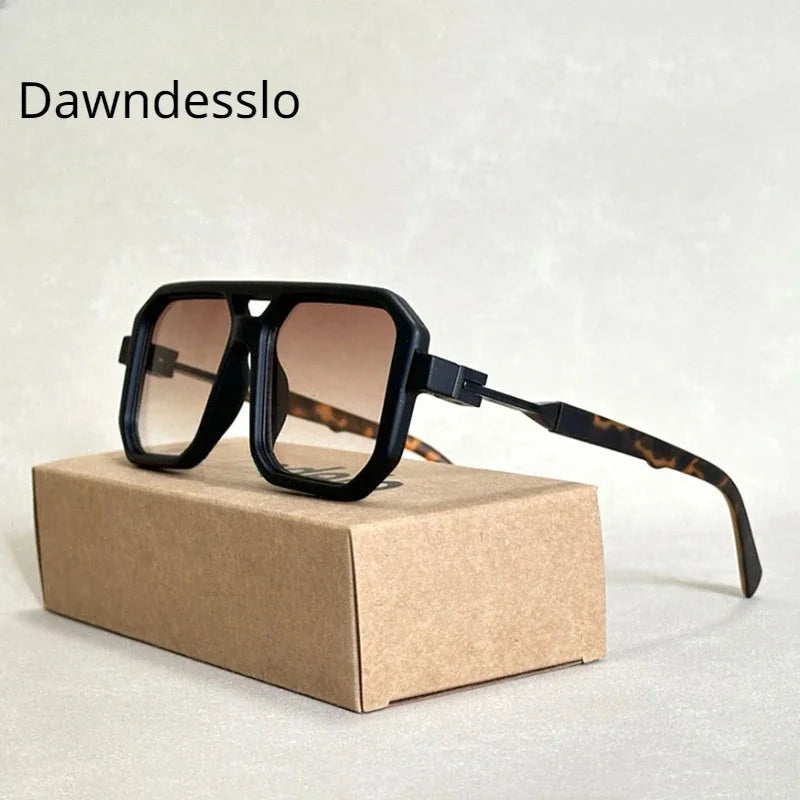 Vintage Fashion Sunglasses – Square Retro Shades for Men