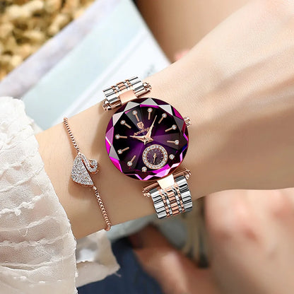 Luxury Elegant Women's Wristwatch – Waterproof Stainless Steel Quartz Watch, Simple Casual Dress Design