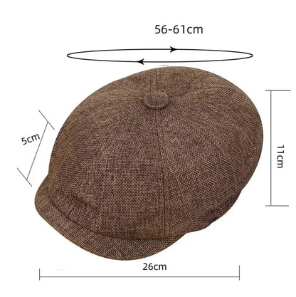 Men’s Vintage Newsboy Cap – Stylish Golf & Driving Hat for All Seasons