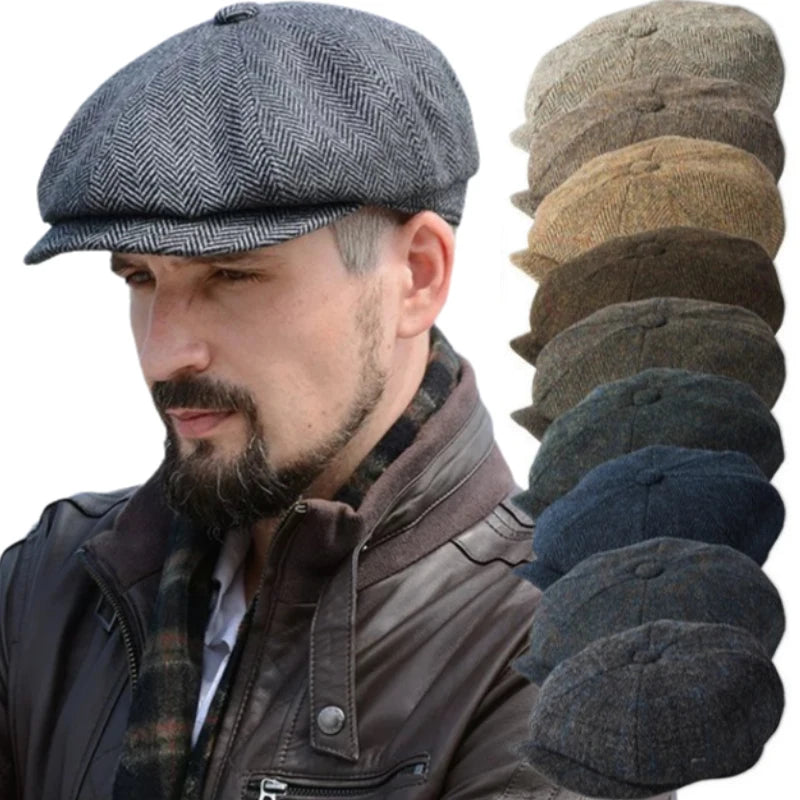 Men’s Vintage Newsboy Cap – Stylish Golf & Driving Hat for All Seasons