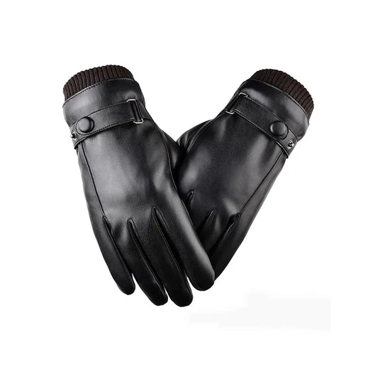 Men’s PU Leather Gloves – Slim Winter Touchscreen Driving Gloves, Non-Slip Design