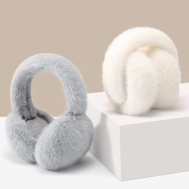 Soft Plush Ear Warmer Winter Warm Earmuffs for Women Men Fashion Solid Color Earflap Outdoor Cold Protection Ear-Muffs Ear Cover