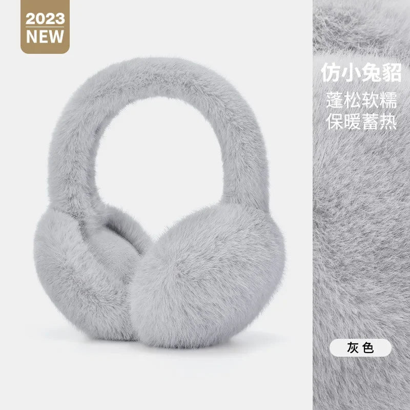 Soft Plush Ear Warmer Winter Warm Earmuffs for Women Men Fashion Solid Color Earflap Outdoor Cold Protection Ear-Muffs Ear Cover