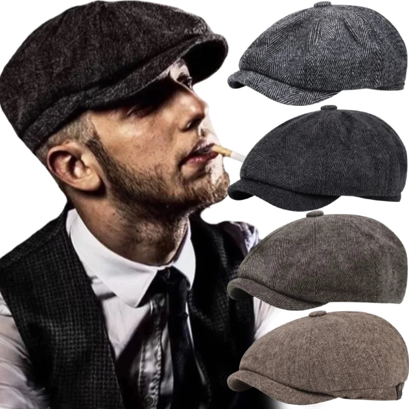 Men’s Vintage Newsboy Cap – Stylish Golf & Driving Hat for All Seasons