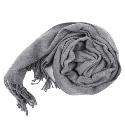 Winter Wool Scarf – Soft Cashmere Shawl with Long Tassels, Warm Solid Color Scarf for Men