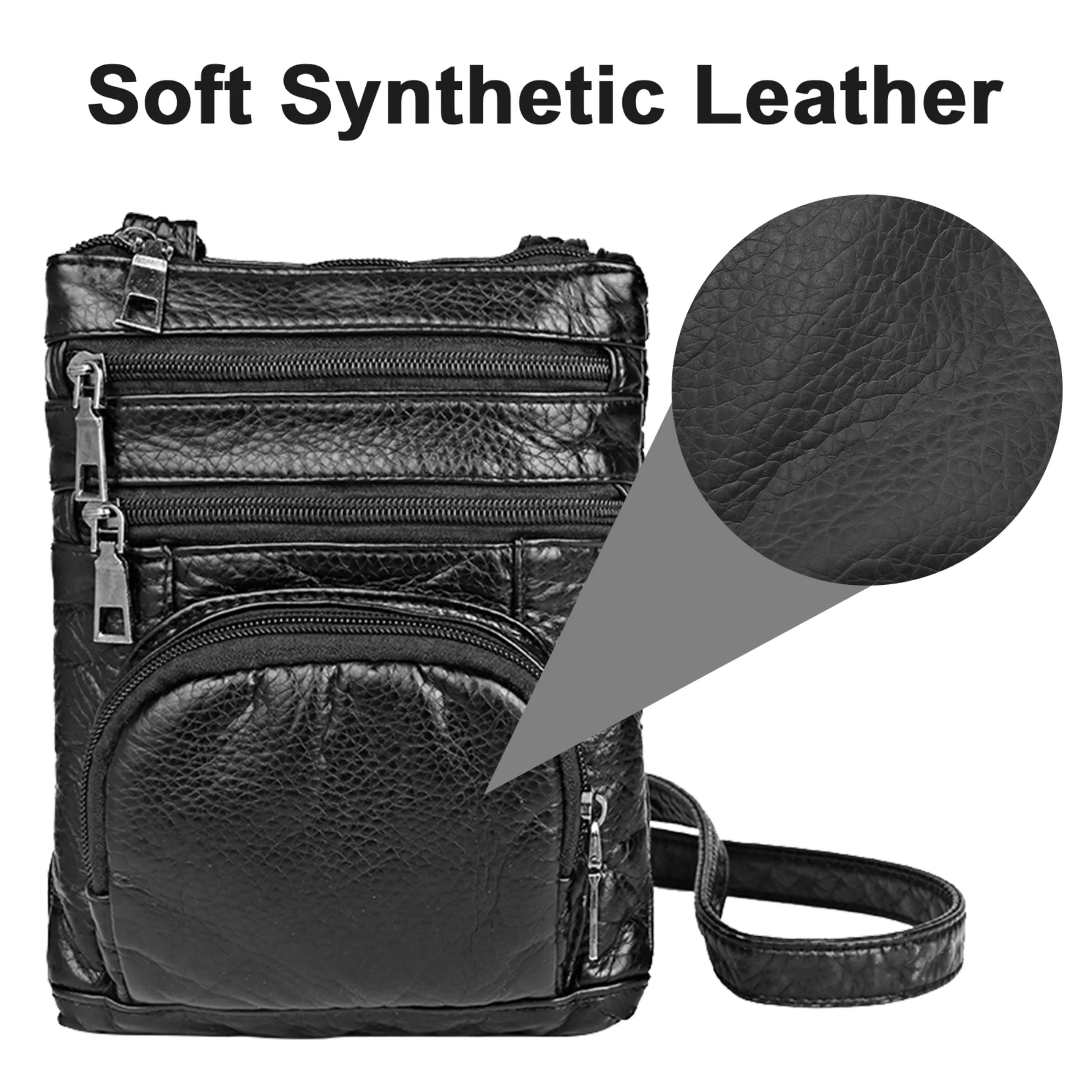 Leather Crossbody Phone Bag for Women – Small Shoulder Purse for Phone 