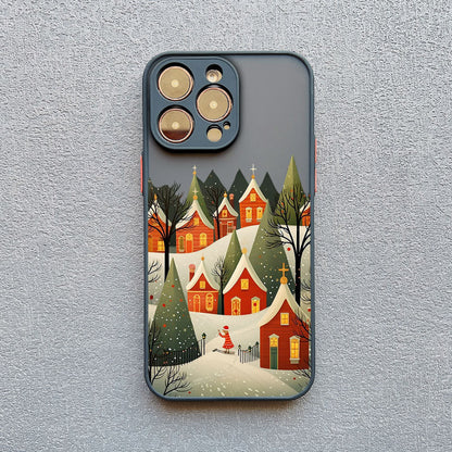 Forest Snow Green Phone Case - Advanced Protection for iPhone with Snowy Forest Design