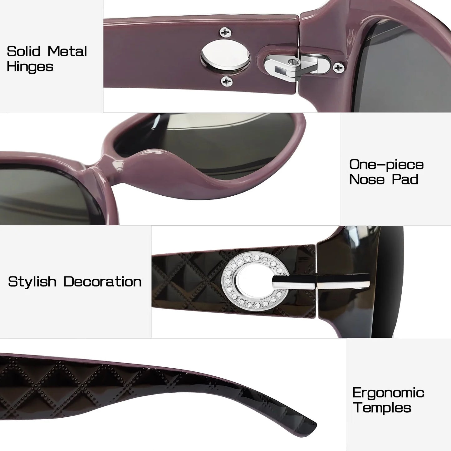 Polarized Sunglasses for Women - Trendy Oversized Big Women's Sun Glasses UV Protection (Purple)