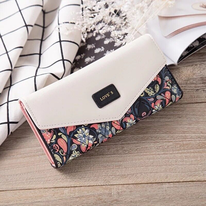 "Fashion Women's Leather Envelope Clutch Wallet – Long Card Holder Handbag"