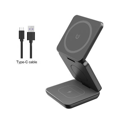 Wireless Charger 3 in 1 Foldable Magnetic Wireless Charging Station for Iphone 15 14 13 12 Pro Max Apple Watch 8 9 Charger